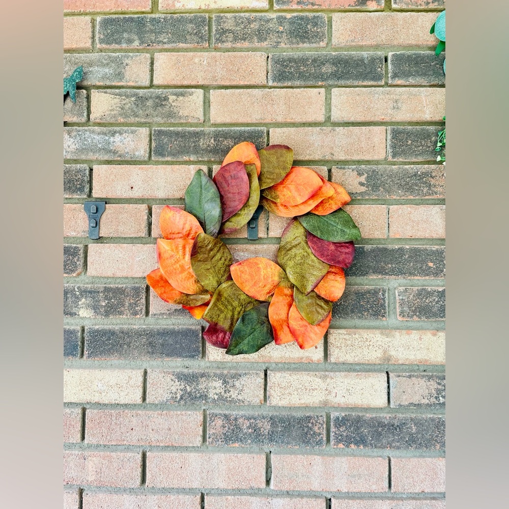 *Fall Magnolia Leaves Wreath, 14” - Picture 5 of 11